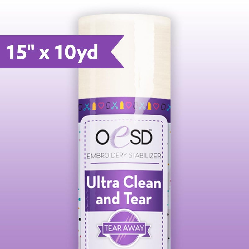 OESD Ultra Clean and Tear Embroidery Stabilizer 15" x 10 Yd Roll - Image 2